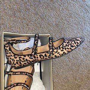 Leopard strappy flats